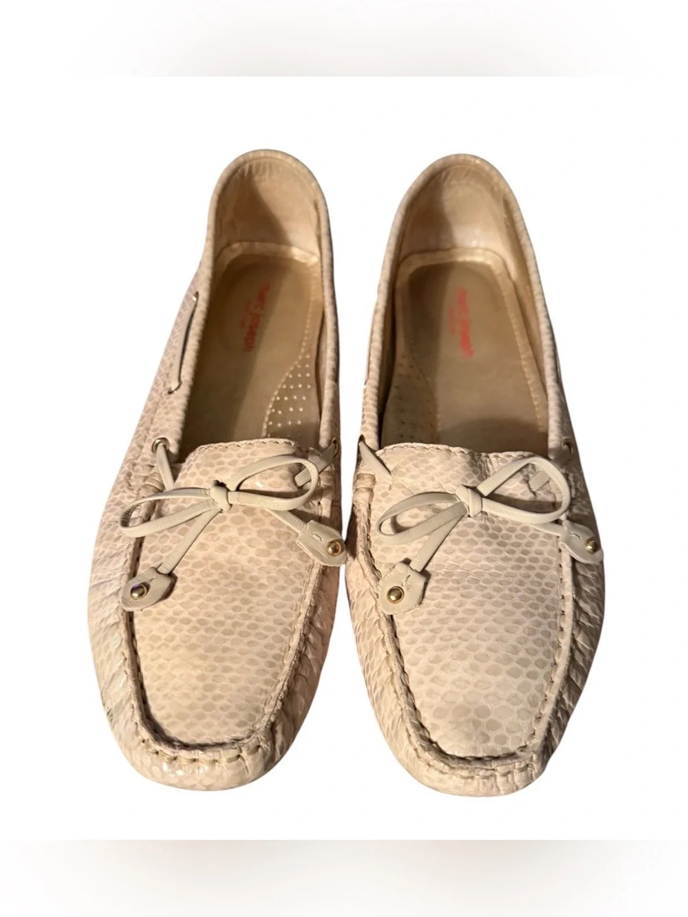 Marc Joseph Cypress Hill Leather Driver Loafer Moccasin. Blush Snake Color Sz 10